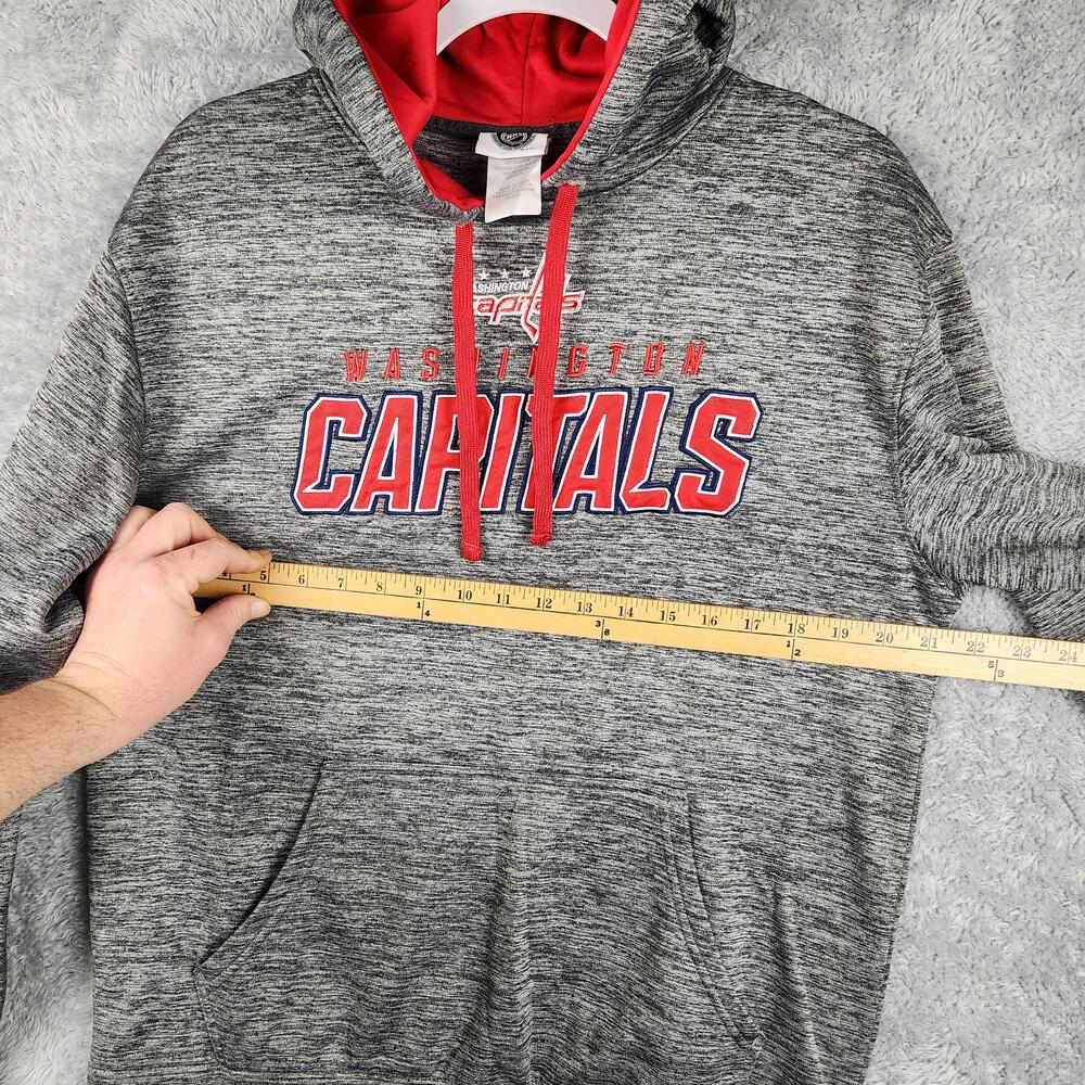 Washington Capitals Hoodie Mens Medium Gray NHL Hockey Pullover Embroidered Logo - Picture 10 of 13